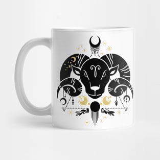 Black and Gold Zodiac Sign ARIES Mug